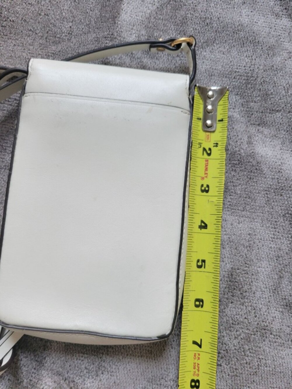 Tory Burch Miller phone Crossbody Bag Ivory leather Double T Logo Cellphone - Picture 6 of 11